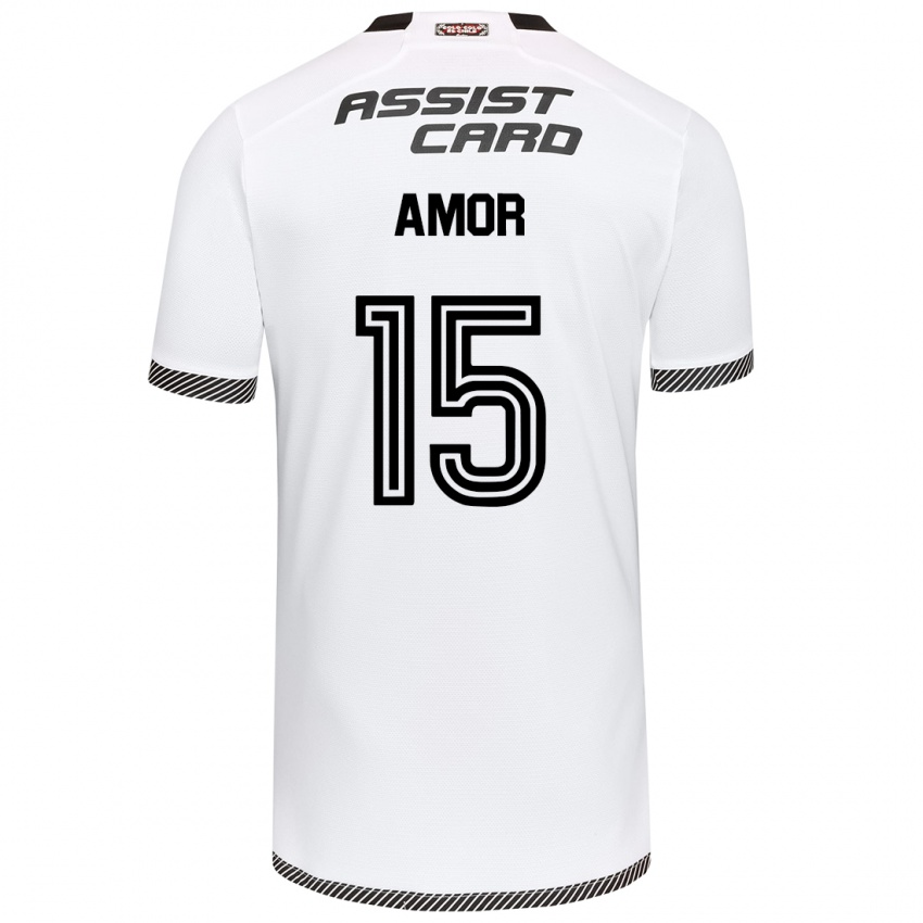 Niño Camiseta Emiliano Amor #15 Blanco Negro 1ª Equipación 2024/25 La Camisa Argentina