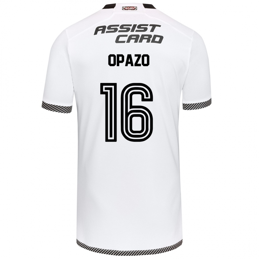 Niño Camiseta Óscar Opazo #16 Blanco Negro 1ª Equipación 2024/25 La Camisa Argentina