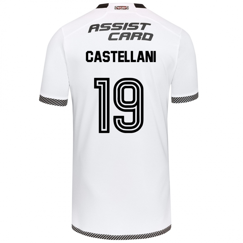 Niño Camiseta Gonzalo Castellani #19 Blanco Negro 1ª Equipación 2024/25 La Camisa Argentina