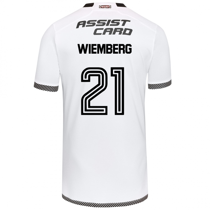 Niño Camiseta Erick Wiemberg #21 Blanco Negro 1ª Equipación 2024/25 La Camisa Argentina