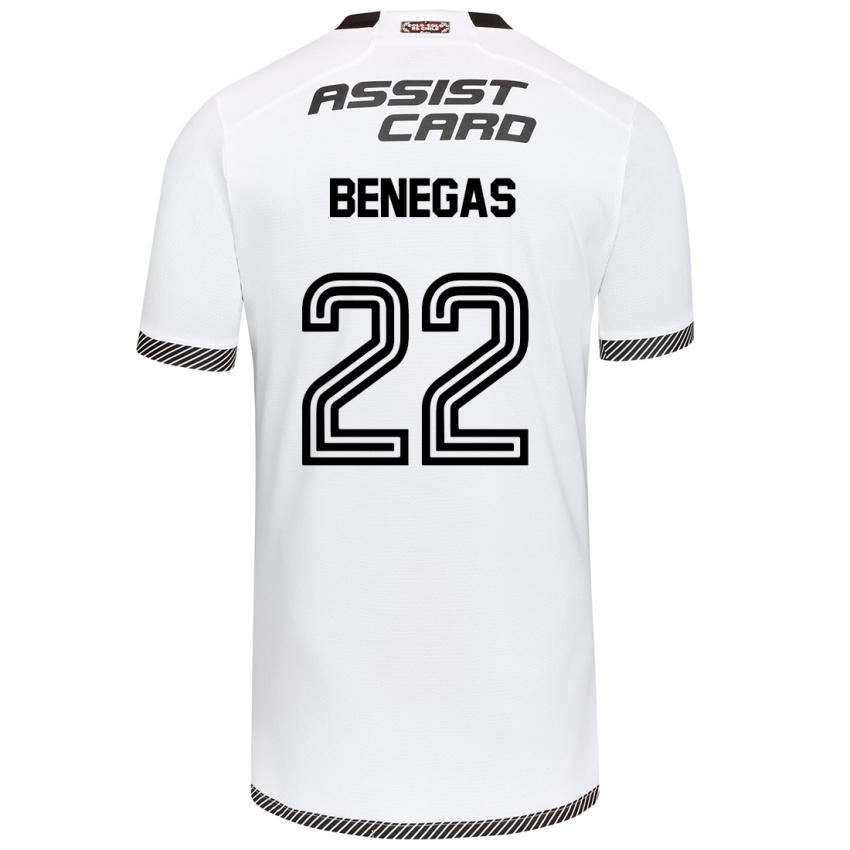 Niño Camiseta Leandro Benegas #22 Blanco Negro 1ª Equipación 2024/25 La Camisa Argentina