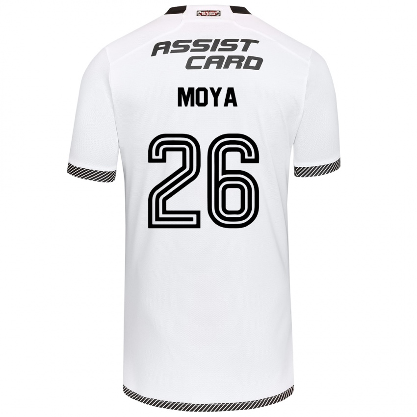 Niño Camiseta Matías Moya #26 Blanco Negro 1ª Equipación 2024/25 La Camisa Argentina