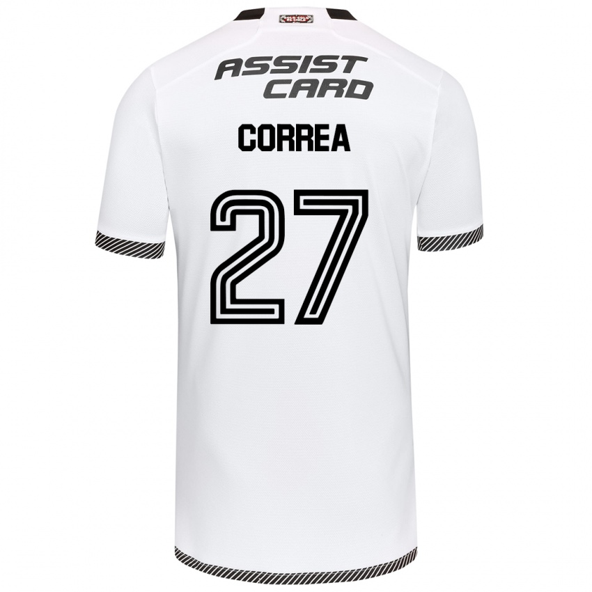 Niño Camiseta Javier Correa #27 Blanco Negro 1ª Equipación 2024/25 La Camisa Argentina