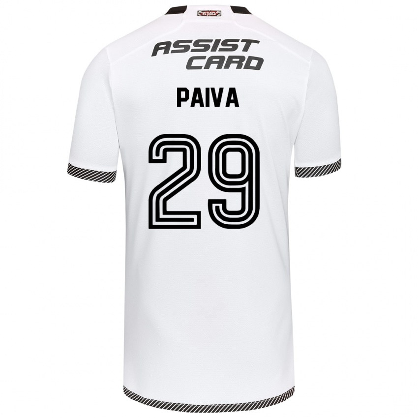 Niño Camiseta Guillermo Paiva #29 Blanco Negro 1ª Equipación 2024/25 La Camisa Argentina