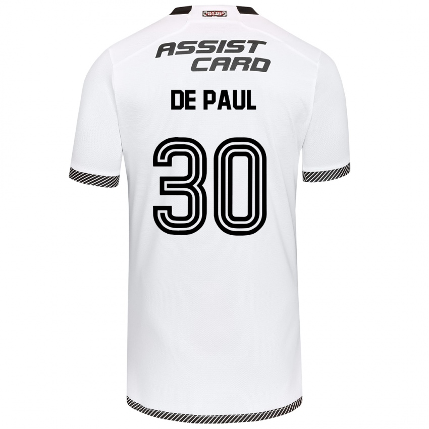 Niño Camiseta Fernando De Paul #30 Blanco Negro 1ª Equipación 2024/25 La Camisa Argentina