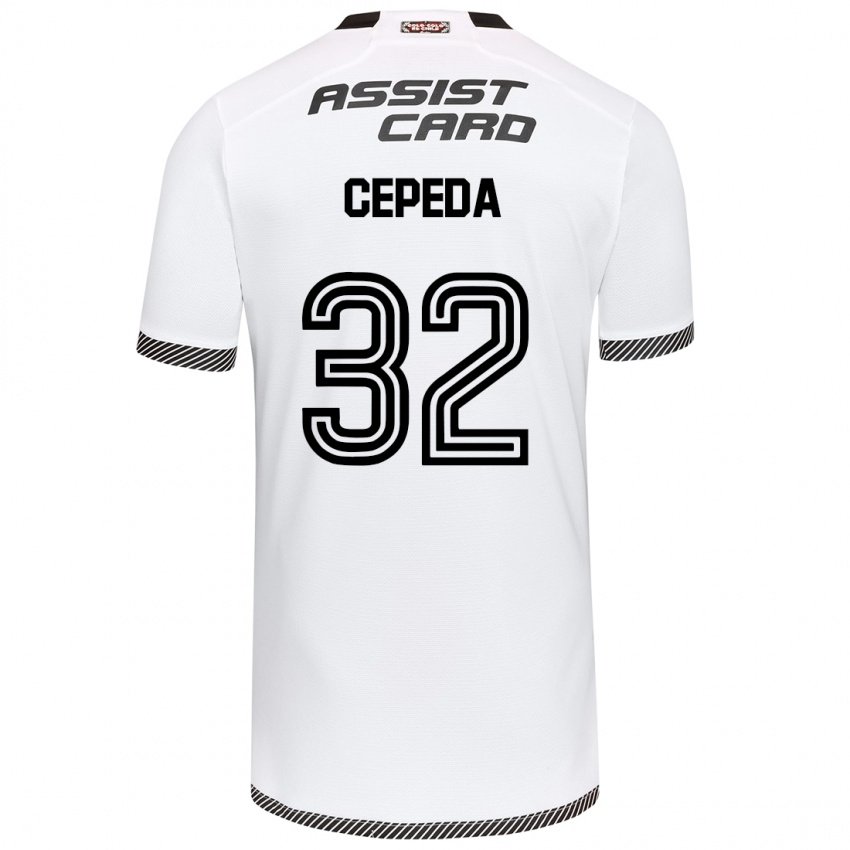 Niño Camiseta Lucas Cepeda #32 Blanco Negro 1ª Equipación 2024/25 La Camisa Argentina