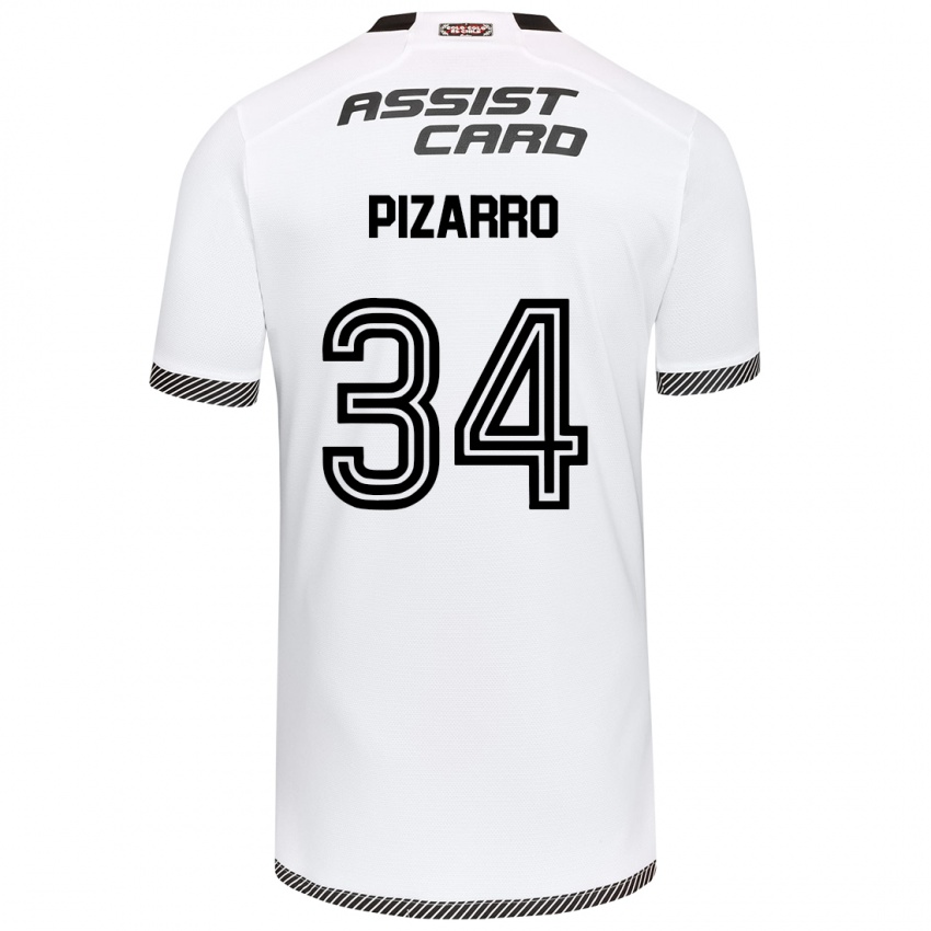 Niño Camiseta Vicente Pizarro #34 Blanco Negro 1ª Equipación 2024/25 La Camisa Argentina