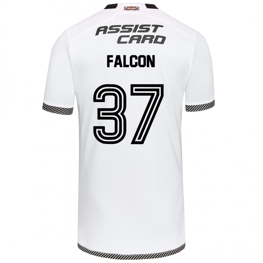 Niño Camiseta Maximiliano Falcón #37 Blanco Negro 1ª Equipación 2024/25 La Camisa Argentina