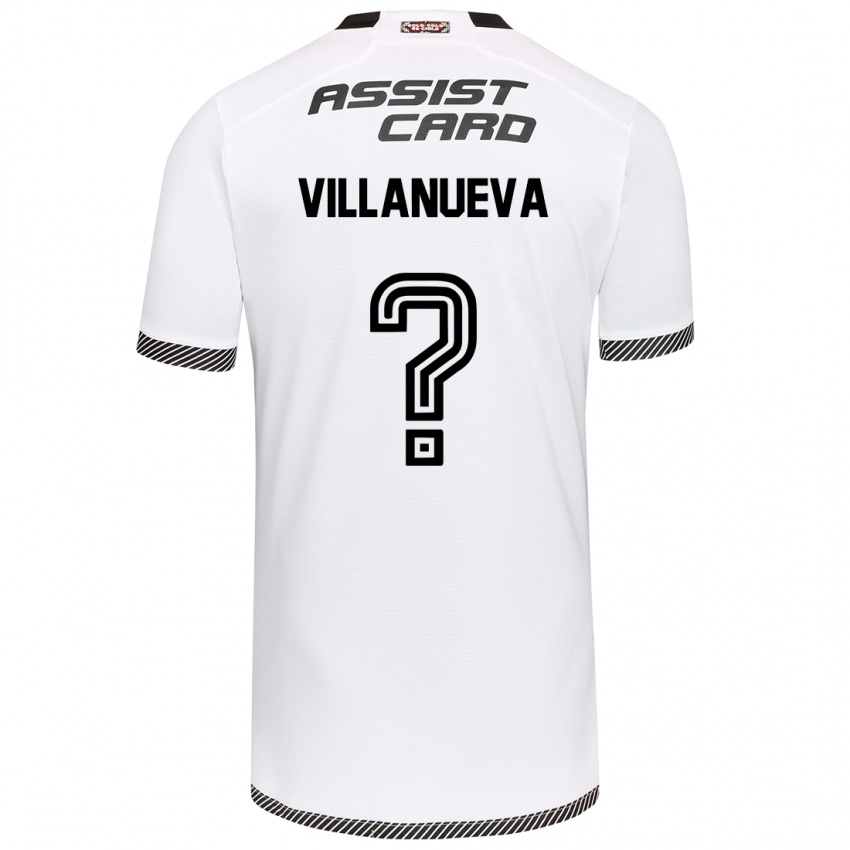 Niño Camiseta Eduardo Villanueva #0 Blanco Negro 1ª Equipación 2024/25 La Camisa Argentina