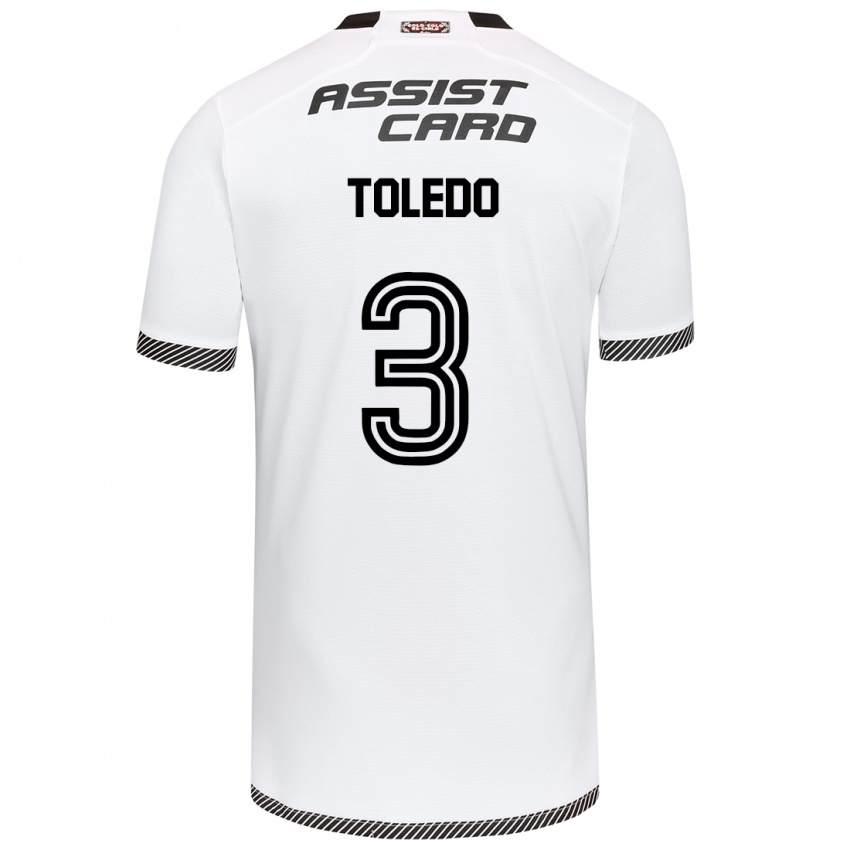 Niño Camiseta Miguel Toledo #3 Blanco Negro 1ª Equipación 2024/25 La Camisa Argentina