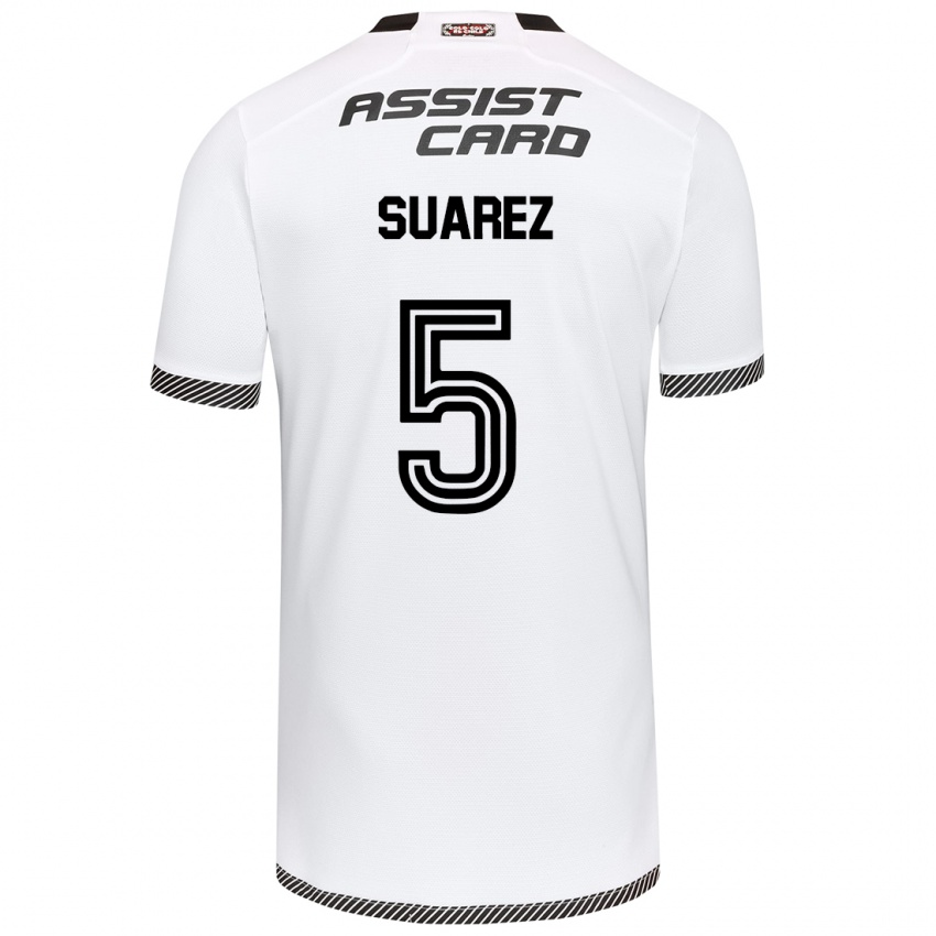 Niño Camiseta Nicolás Suarez #5 Blanco Negro 1ª Equipación 2024/25 La Camisa Argentina