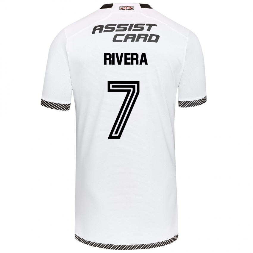 Niño Camiseta Francisco Rivera #7 Blanco Negro 1ª Equipación 2024/25 La Camisa Argentina