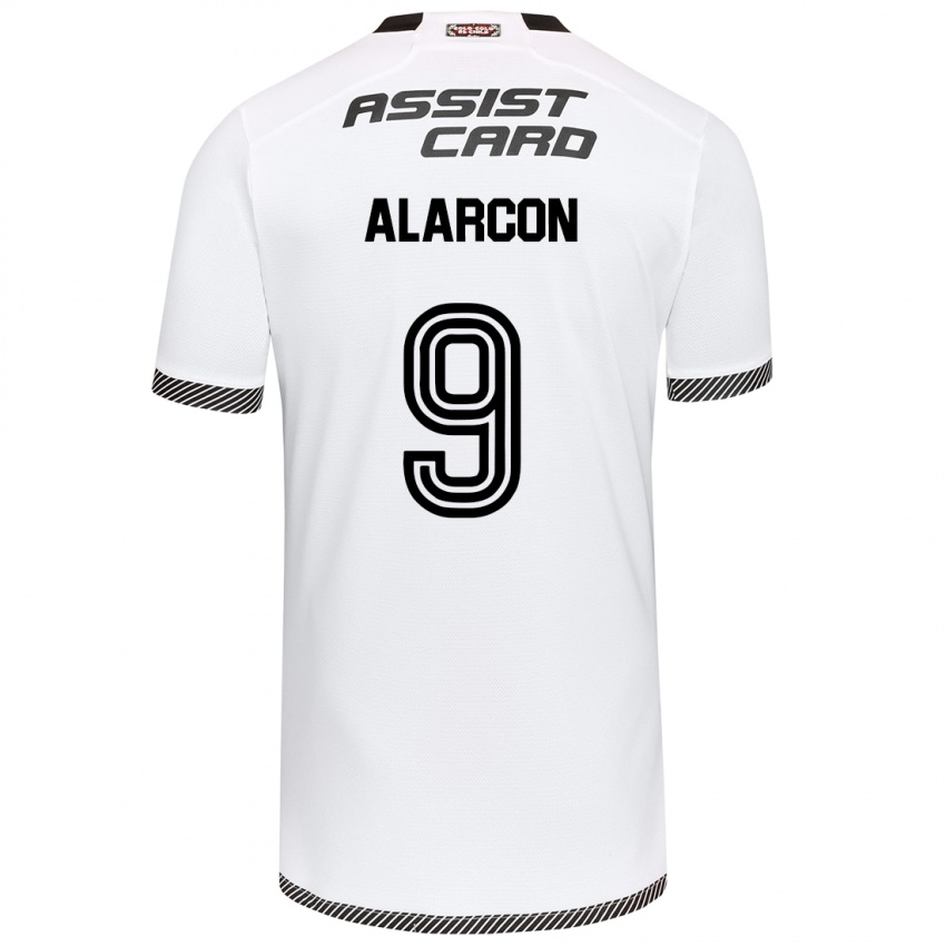 Niño Camiseta Cristian Alarcón #9 Blanco Negro 1ª Equipación 2024/25 La Camisa Argentina