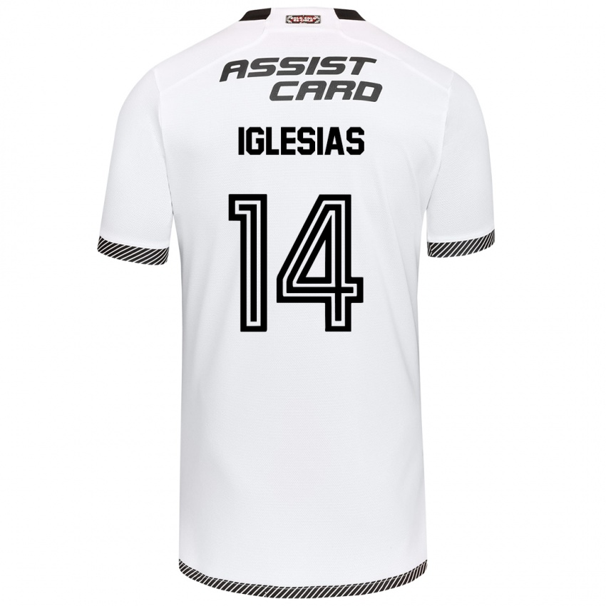 Niño Camiseta Luciano Iglesias #14 Blanco Negro 1ª Equipación 2024/25 La Camisa Argentina