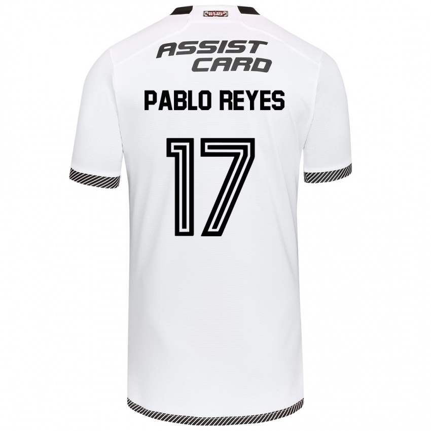 Niño Camiseta Juan Pablo Reyes #17 Blanco Negro 1ª Equipación 2024/25 La Camisa Argentina