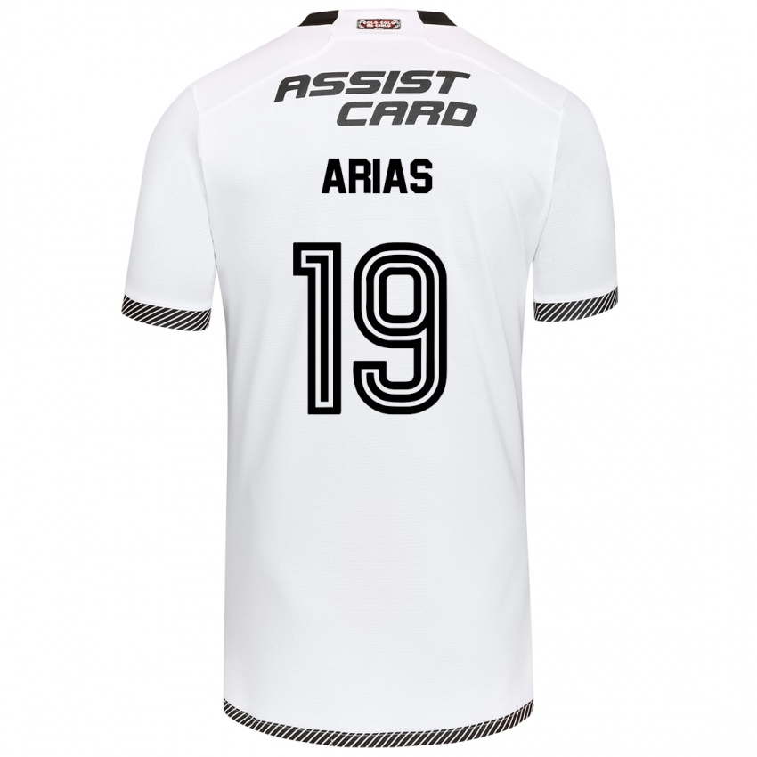 Niño Camiseta Bastián Arias #19 Blanco Negro 1ª Equipación 2024/25 La Camisa Argentina