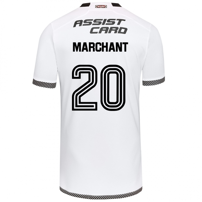 Niño Camiseta Francisco Marchant #20 Blanco Negro 1ª Equipación 2024/25 La Camisa Argentina