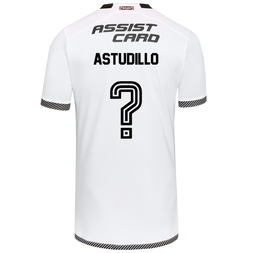 Niño Camiseta Jerall Astudillo #0 Blanco Negro 1ª Equipación 2024/25 La Camisa Argentina