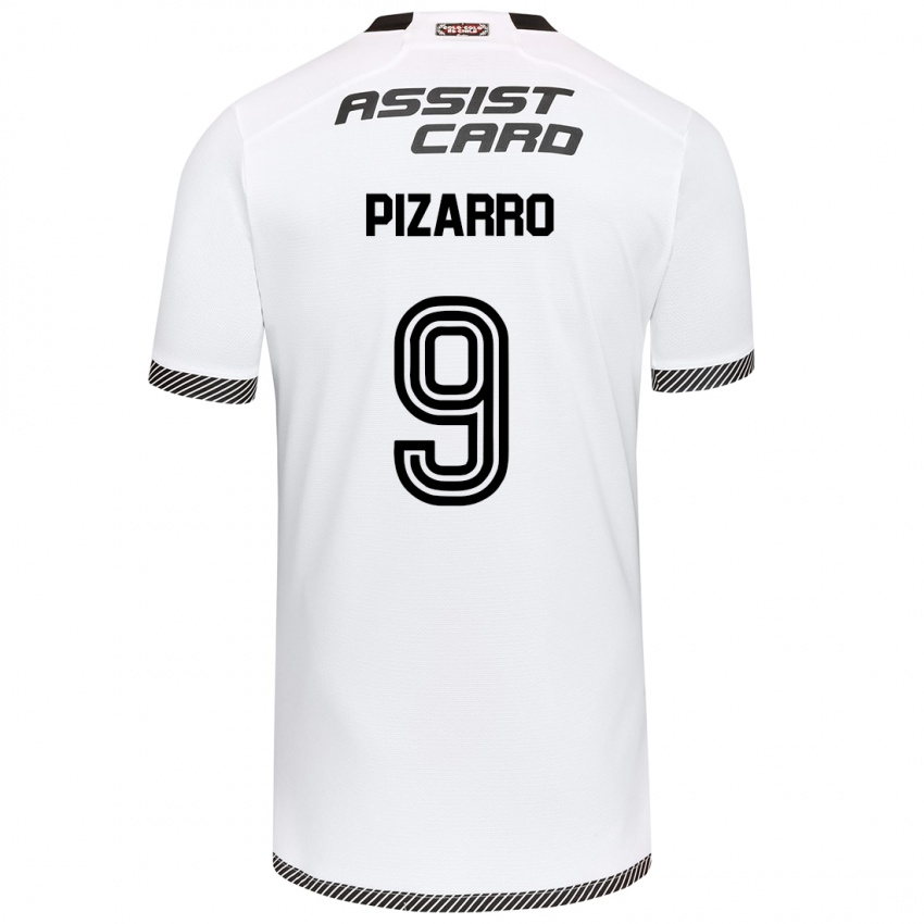 Niño Camiseta Damián Pizarro #9 Blanco Negro 1ª Equipación 2024/25 La Camisa Argentina