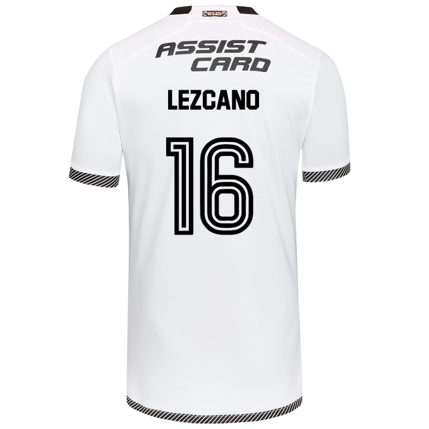 Niño Camiseta Darío Lezcano #16 Blanco Negro 1ª Equipación 2024/25 La Camisa Argentina