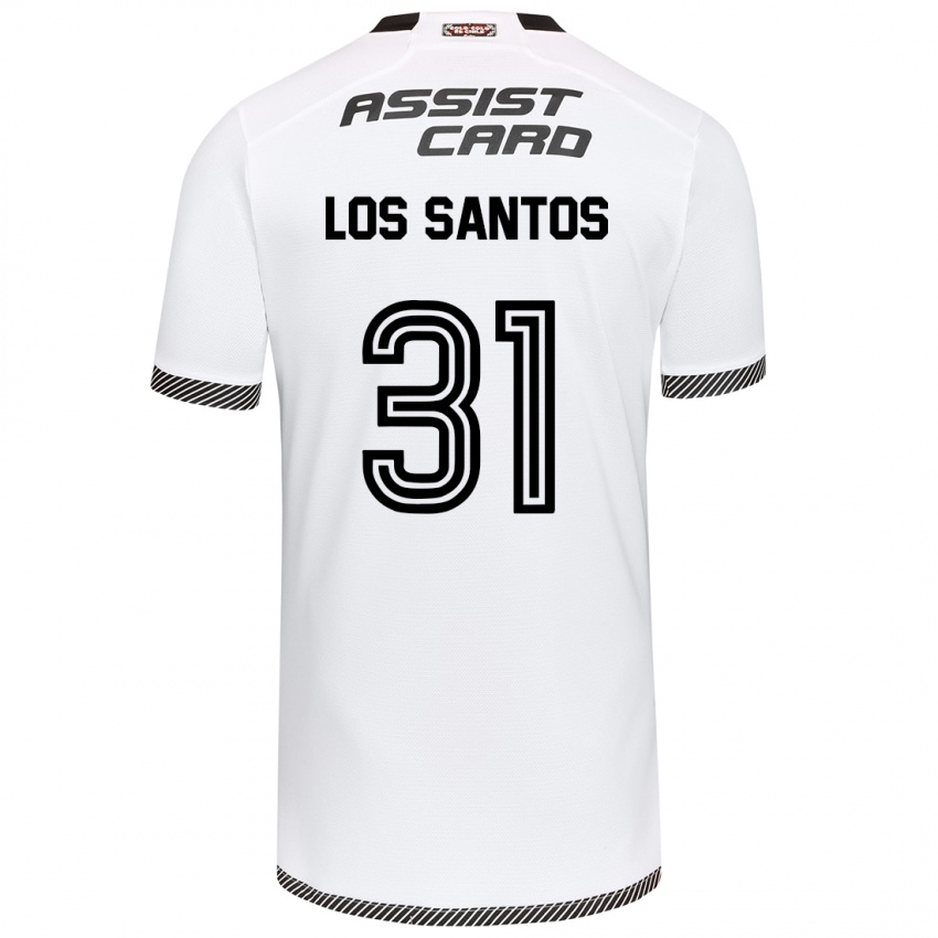 Niño Camiseta Matías De Los Santos #31 Blanco Negro 1ª Equipación 2024/25 La Camisa Argentina