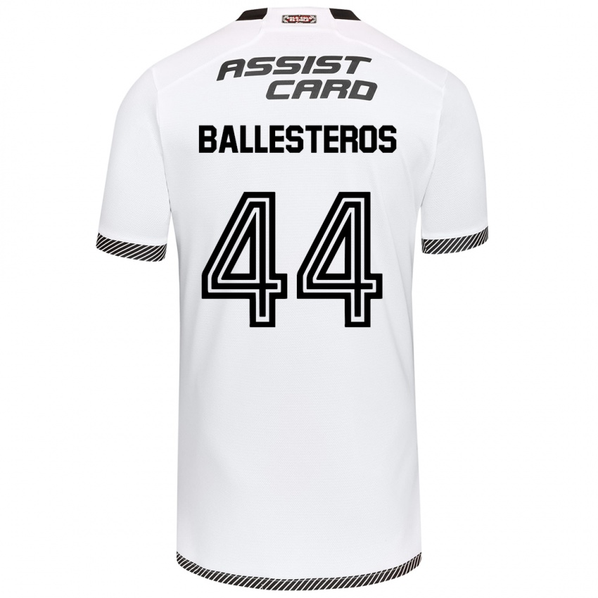 Niño Camiseta Martín Ballesteros #44 Blanco Negro 1ª Equipación 2024/25 La Camisa Argentina