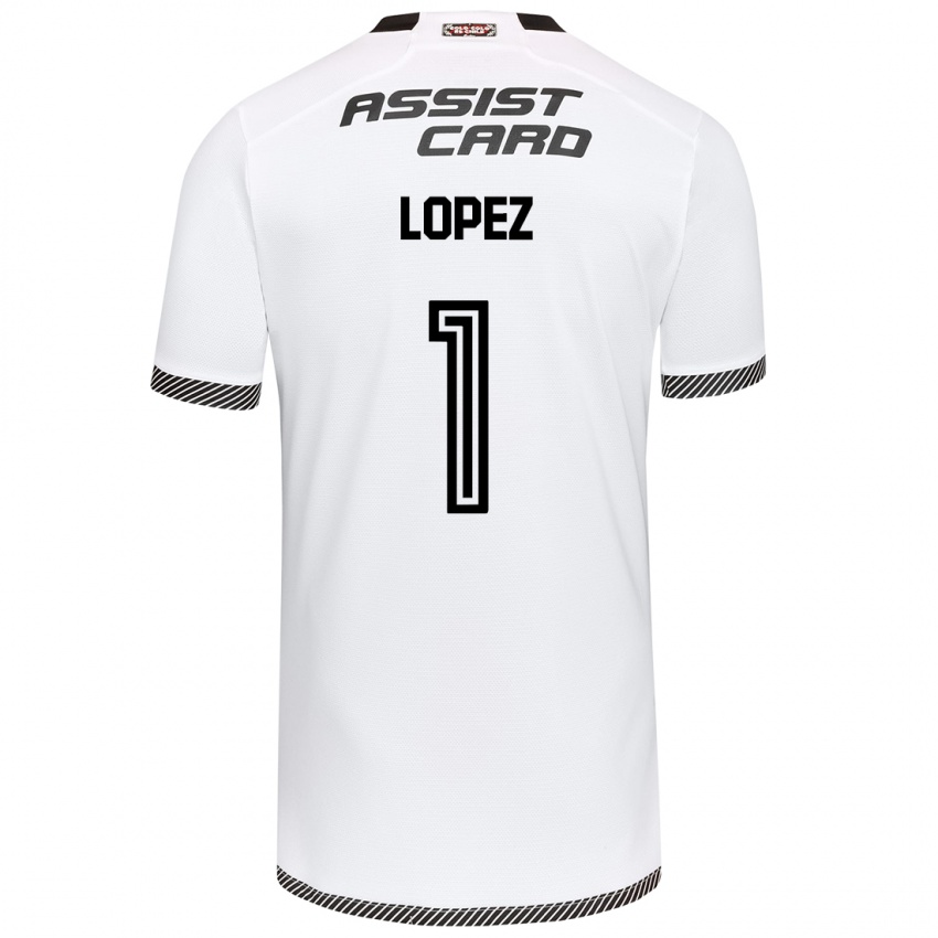 Niño Camiseta Yessenia López #1 Blanco Negro 1ª Equipación 2024/25 La Camisa Argentina