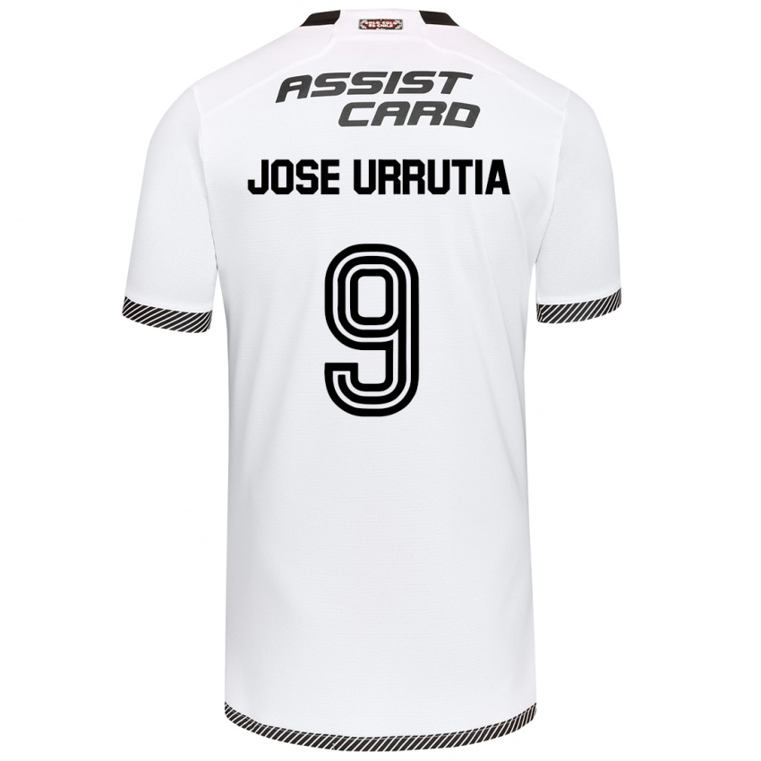 Niño Camiseta María José Urrutia #9 Blanco Negro 1ª Equipación 2024/25 La Camisa Argentina