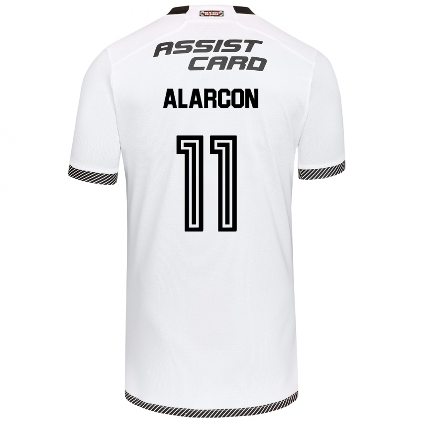 Niño Camiseta Antonia Alarcón #11 Blanco Negro 1ª Equipación 2024/25 La Camisa Argentina