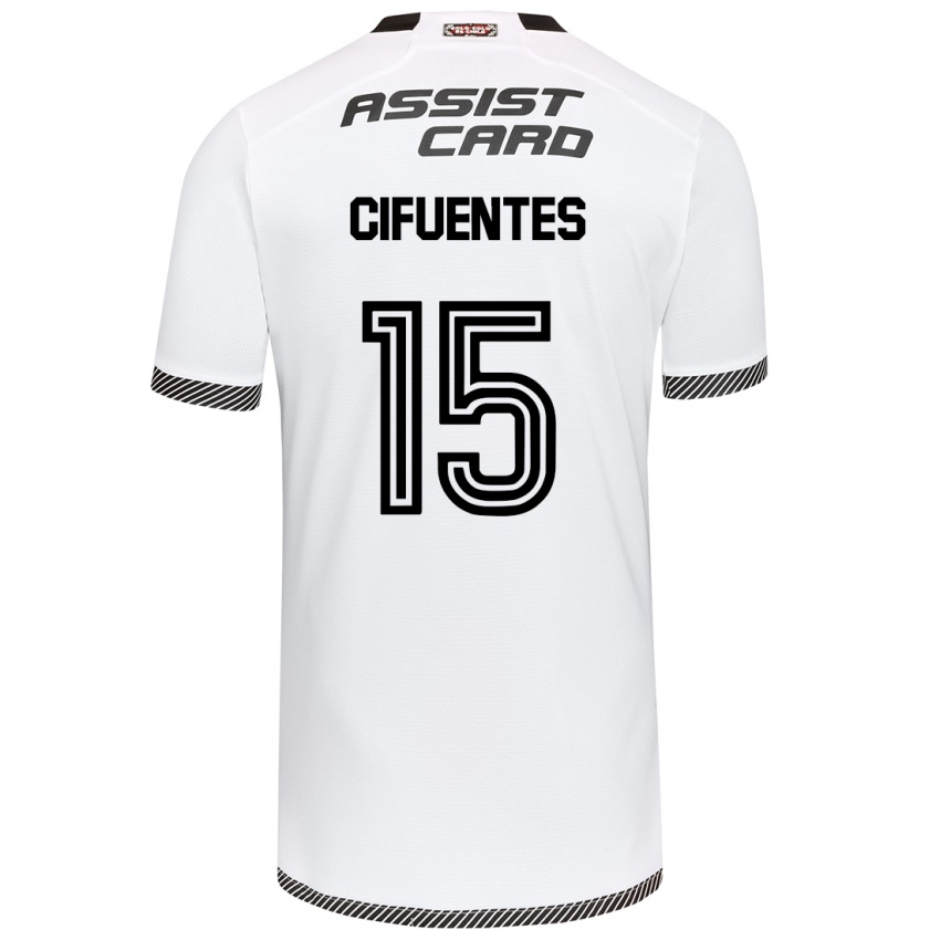 Niño Camiseta Anaís Cifuentes #15 Blanco Negro 1ª Equipación 2024/25 La Camisa Argentina