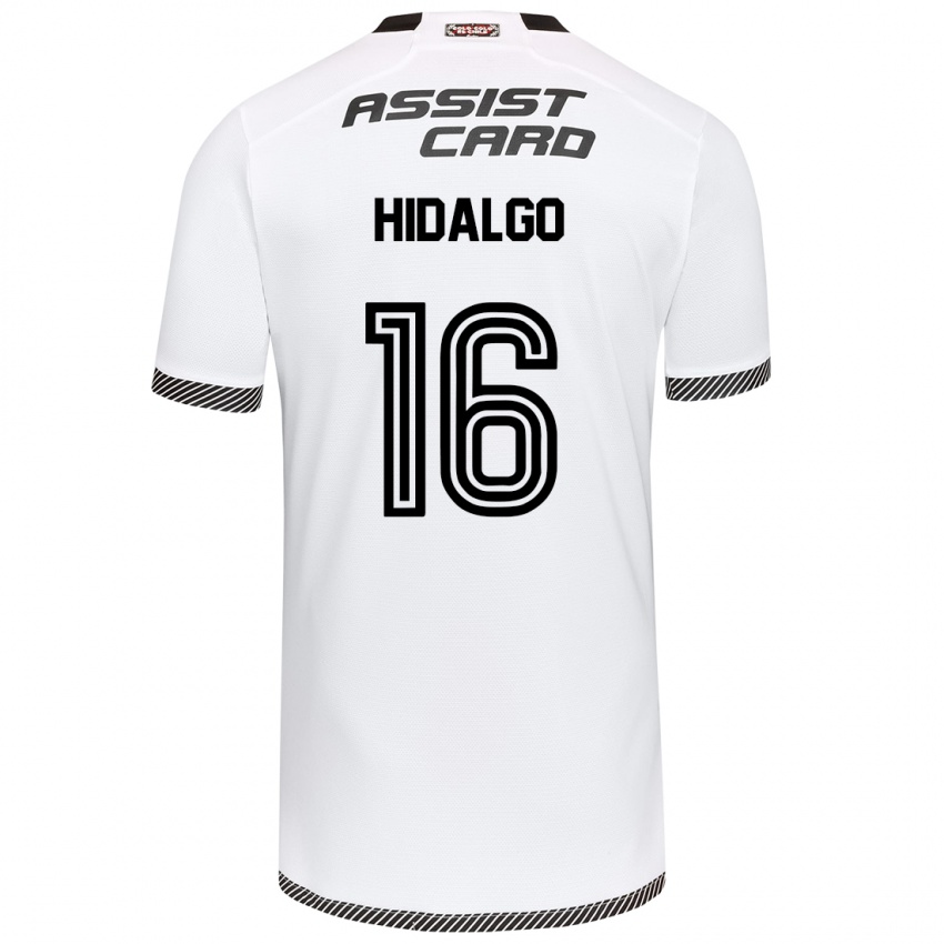 Niño Camiseta Fernanda Hidalgo #16 Blanco Negro 1ª Equipación 2024/25 La Camisa Argentina