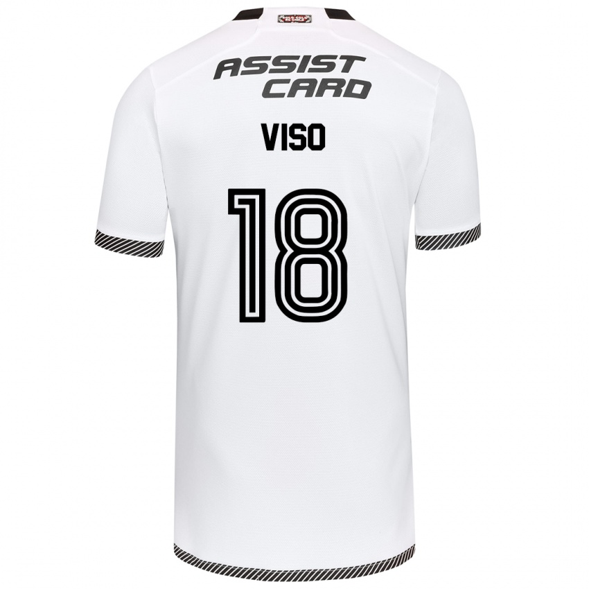 Niño Camiseta Ysaura Viso #18 Blanco Negro 1ª Equipación 2024/25 La Camisa Argentina