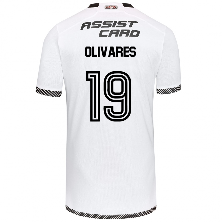 Niño Camiseta Michelle Olivares #19 Blanco Negro 1ª Equipación 2024/25 La Camisa Argentina