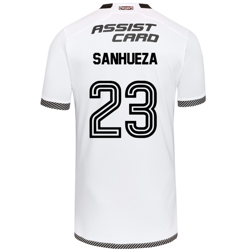 Niño Camiseta Nicol Sanhueza #23 Blanco Negro 1ª Equipación 2024/25 La Camisa Argentina