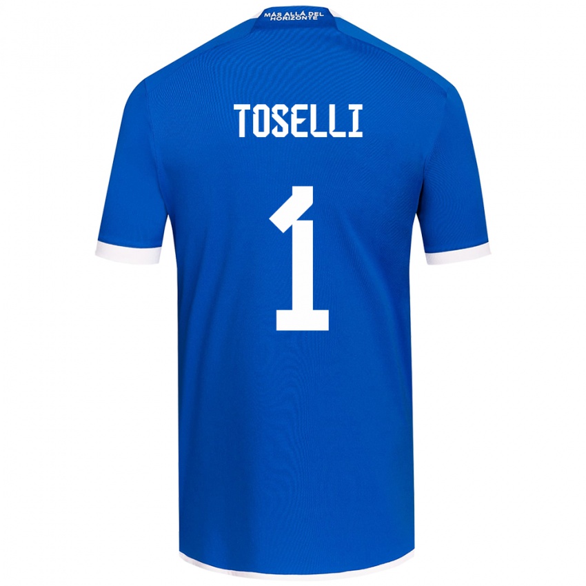 Niño Camiseta Cristopher Toselli #1 Azul Blanco 1ª Equipación 2024/25 La Camisa Argentina