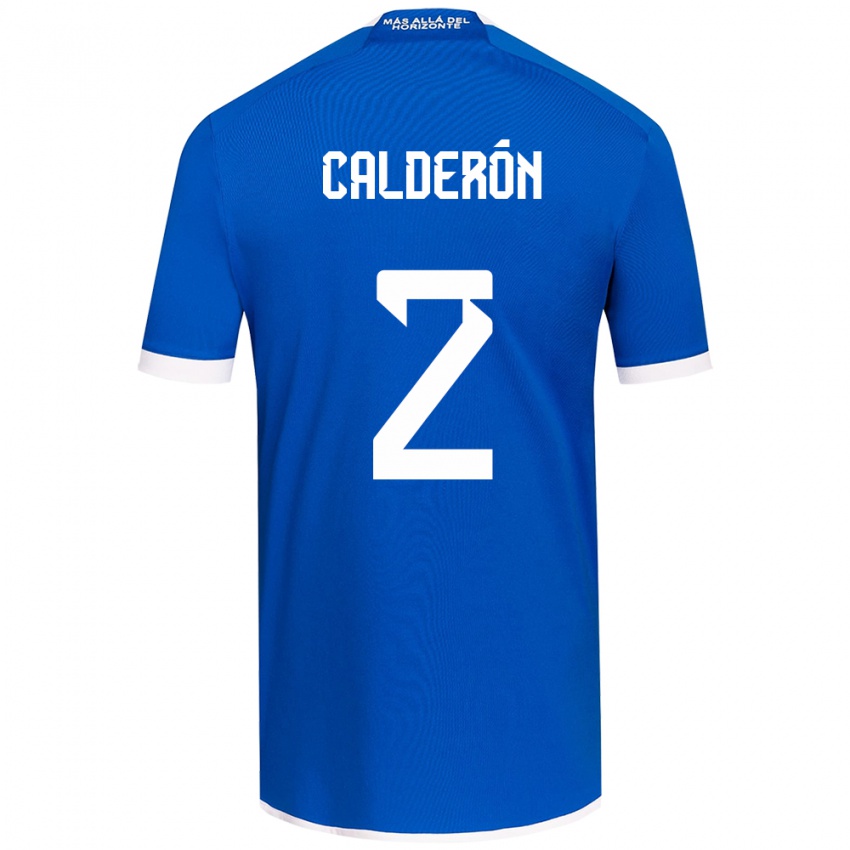 Niño Camiseta Franco Calderón #2 Azul Blanco 1ª Equipación 2024/25 La Camisa Argentina