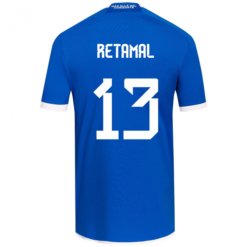 Niño Camiseta David Retamal #13 Azul Blanco 1ª Equipación 2024/25 La Camisa Argentina