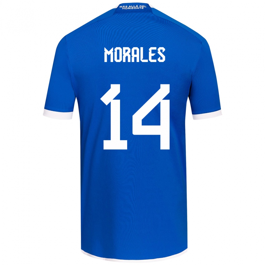 Niño Camiseta Marcelo Morales #14 Azul Blanco 1ª Equipación 2024/25 La Camisa Argentina