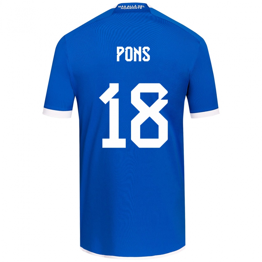 Niño Camiseta Luciano Pons #18 Azul Blanco 1ª Equipación 2024/25 La Camisa Argentina