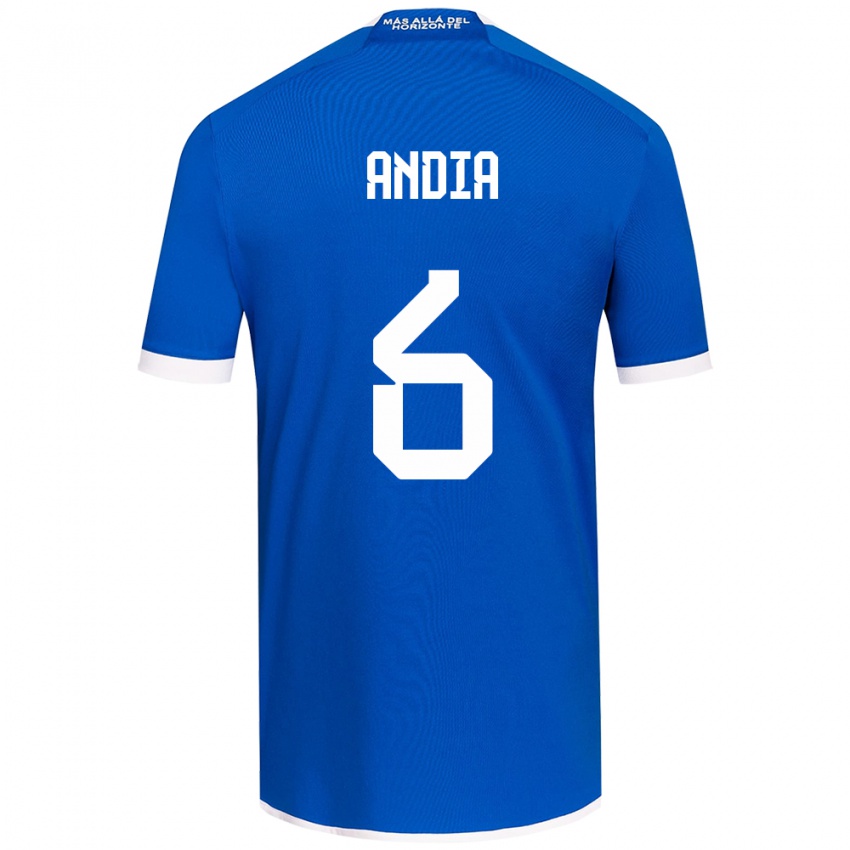 Niño Camiseta Yonathan Andía #6 Azul Blanco 1ª Equipación 2024/25 La Camisa Argentina