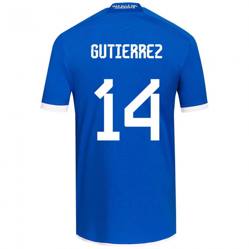 Niño Camiseta Ana Gutiérrez #14 Azul Blanco 1ª Equipación 2024/25 La Camisa Argentina