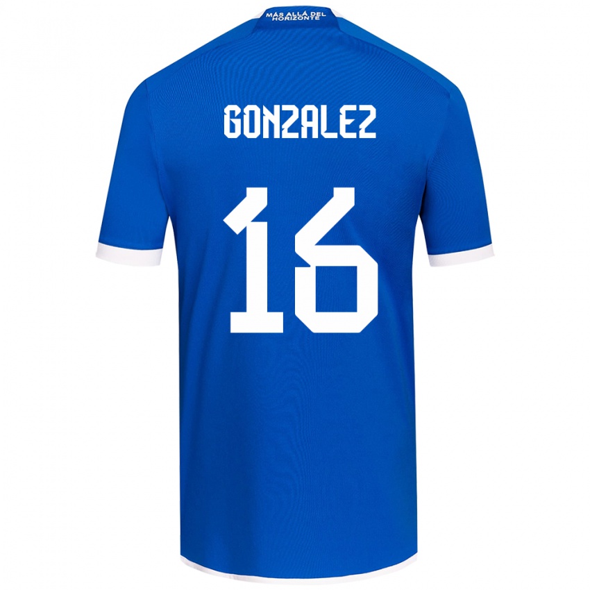 Niño Camiseta Monserratt González #16 Azul Blanco 1ª Equipación 2024/25 La Camisa Argentina