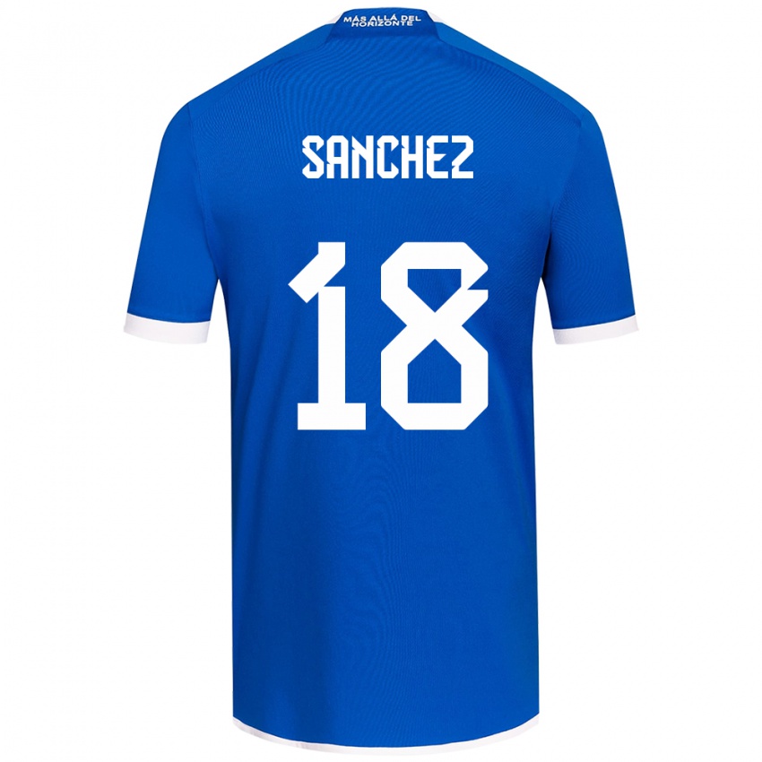 Niño Camiseta Bárbara Sánchez #18 Azul Blanco 1ª Equipación 2024/25 La Camisa Argentina