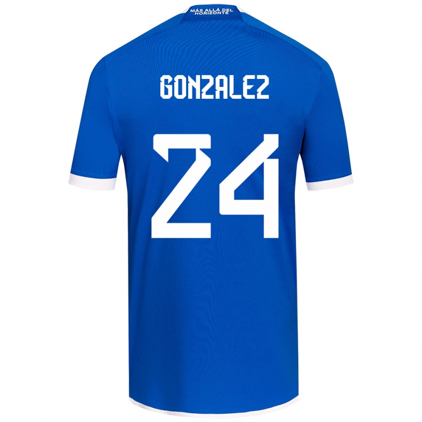 Niño Camiseta Emma González #24 Azul Blanco 1ª Equipación 2024/25 La Camisa Argentina