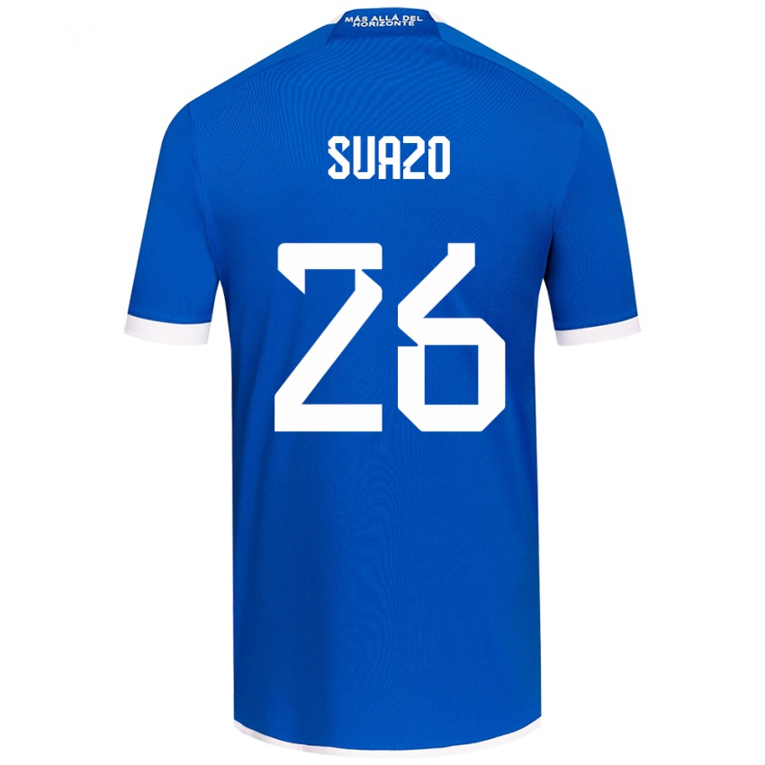 Niño Camiseta Gretzel Suazo #26 Azul Blanco 1ª Equipación 2024/25 La Camisa Argentina