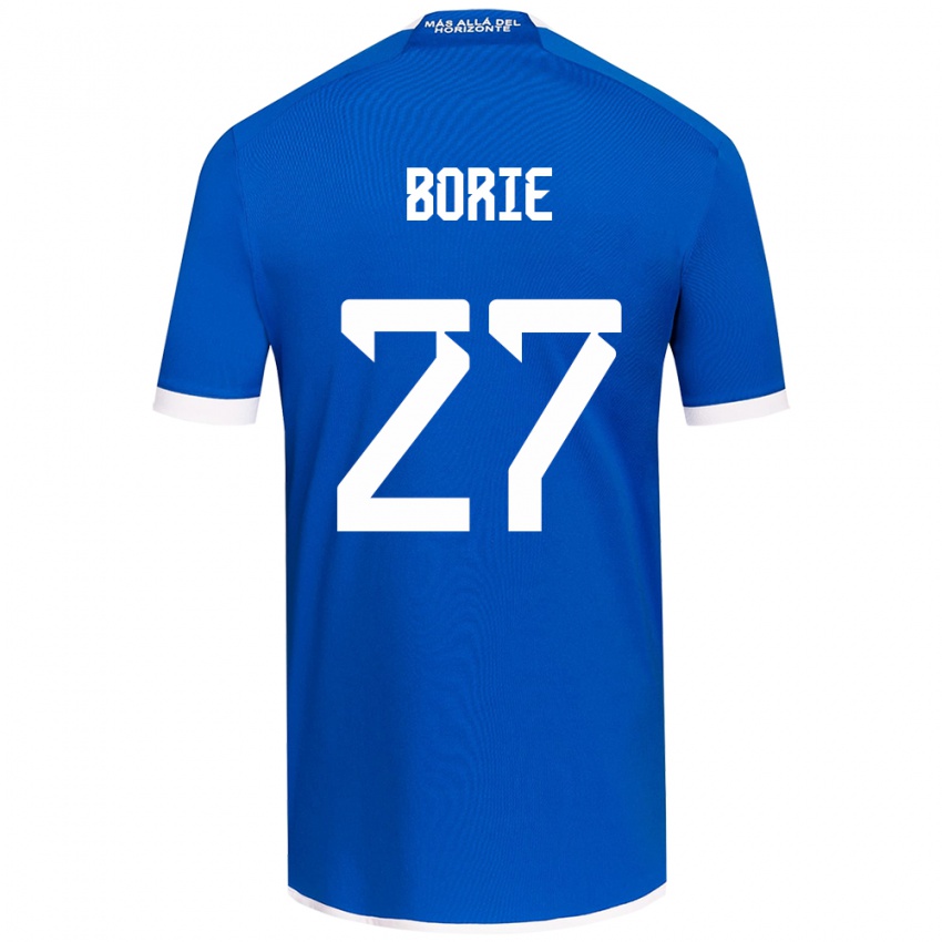 Niño Camiseta Emilie Borie #27 Azul Blanco 1ª Equipación 2024/25 La Camisa Argentina