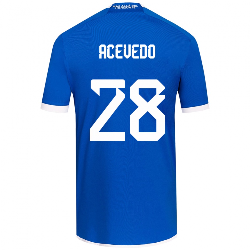 Niño Camiseta Florencia Acevedo #28 Azul Blanco 1ª Equipación 2024/25 La Camisa Argentina