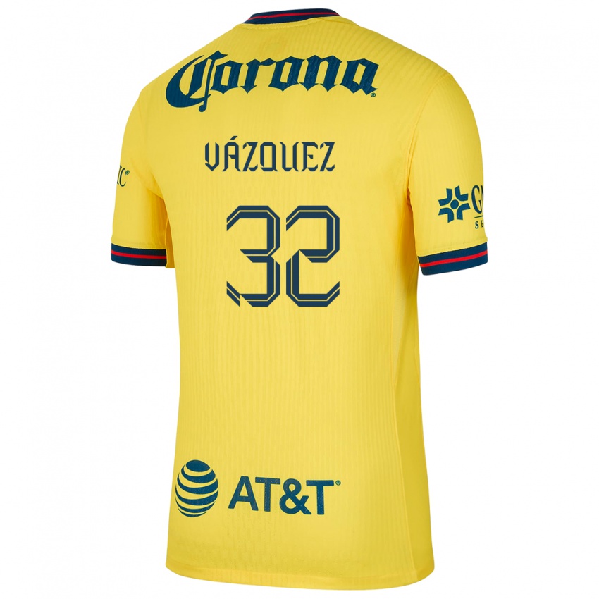 Niño Camiseta Miguel Vázquez #32 Amarillo Azul 1ª Equipación 2024/25 La Camisa Argentina