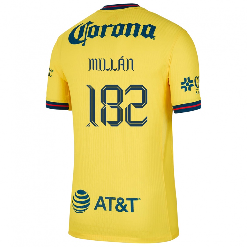 Niño Camiseta Daniel Millán #182 Amarillo Azul 1ª Equipación 2024/25 La Camisa Argentina