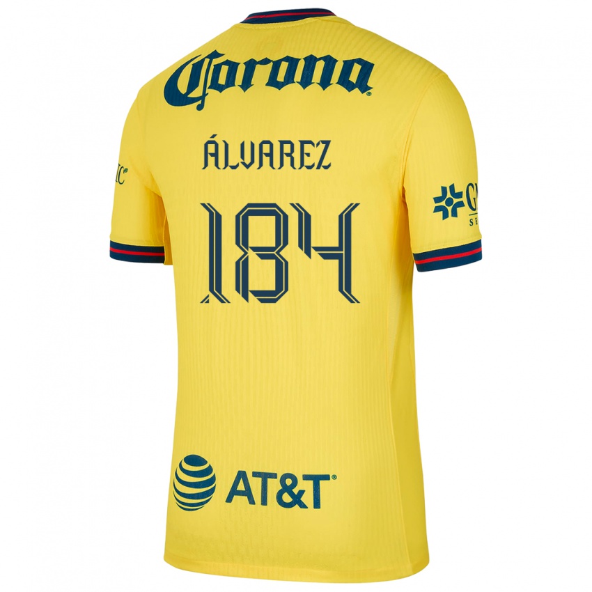 Niño Camiseta Antonio Álvarez #184 Amarillo Azul 1ª Equipación 2024/25 La Camisa Argentina